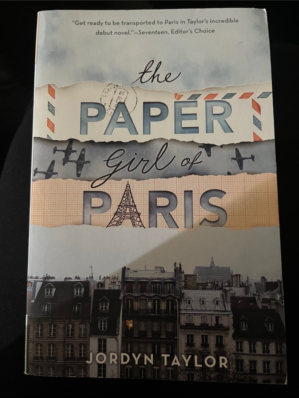 The Paper Girl of Paris by Jordyn Taylor - Book with Blue, Cream, Tan Cover